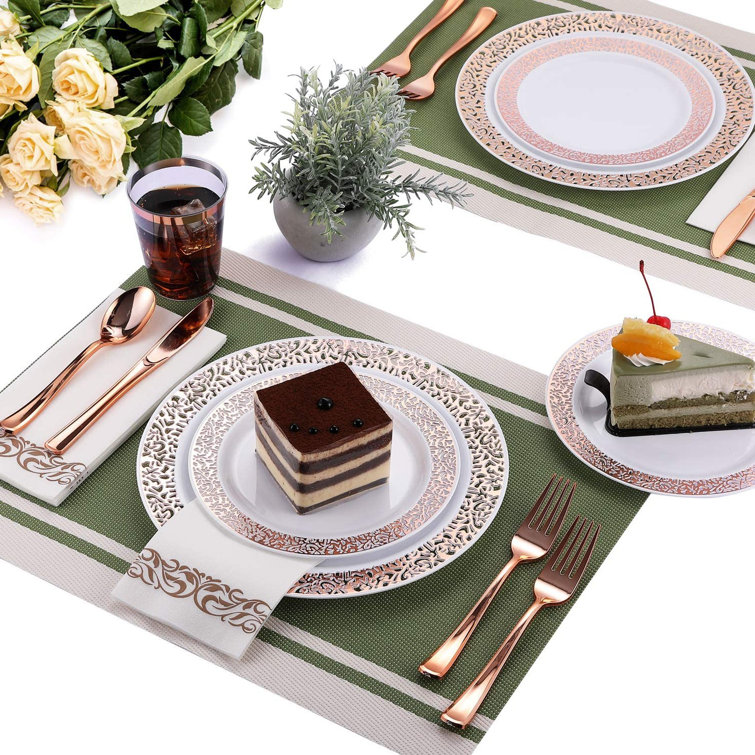 OPTERWQ Disposable Wedding Flatware Set for 50 Guests Wayfair